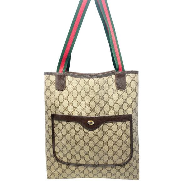 Gucci Bag Shoulder Tote Purse GG Logo  Guccissima Monogram Brown Leather Canvas - Picture 2 of 11